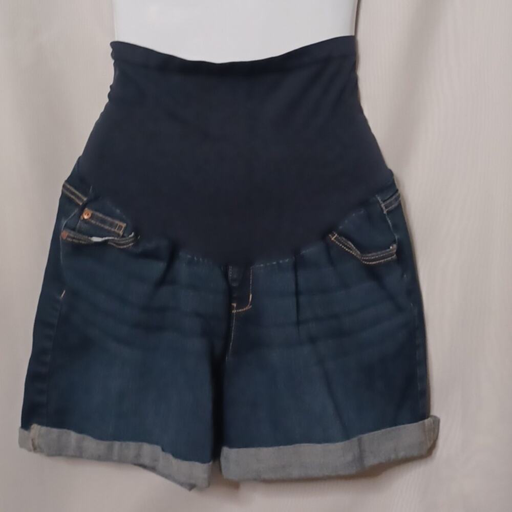 INDIGO BLUE Maternity Pull-On Stretch Denim Jeans Shorts. XL